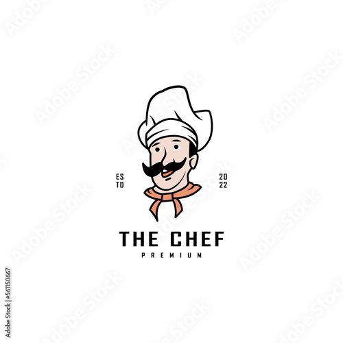 The chef retro icon for restaurant logo design