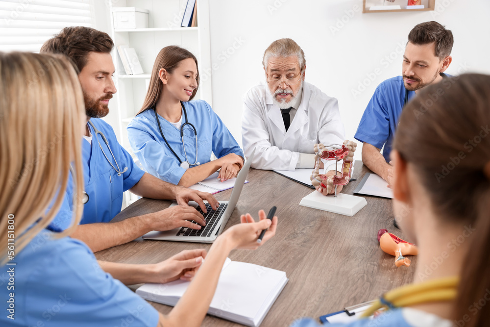 Doctor and interns on lecture in university Doctor and interns on lecture in university