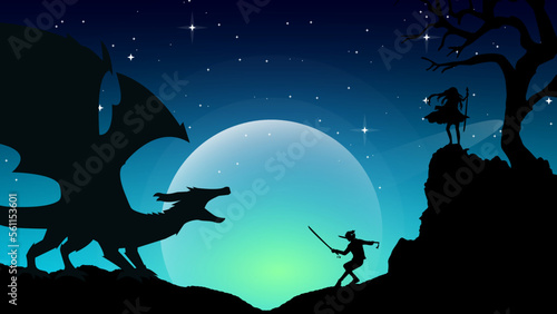 japanese samurai boy walpaper. full moon illustration background. samurai vs dragon. urban samurai fighting dragon. fantasy walpaper. samurai anime walpaper.