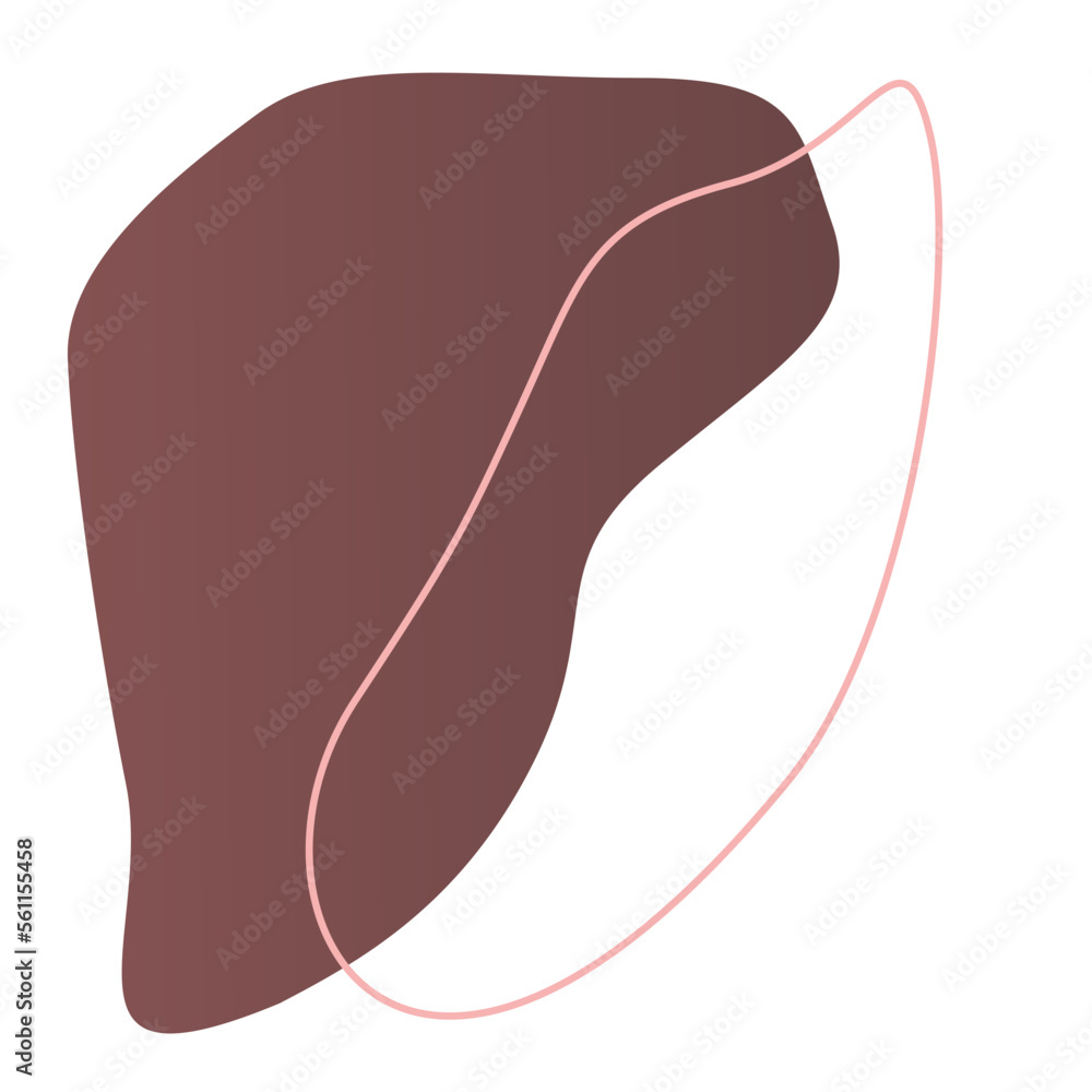 aesthetic brown blob shape with line aesthetic brown blob shape with line
