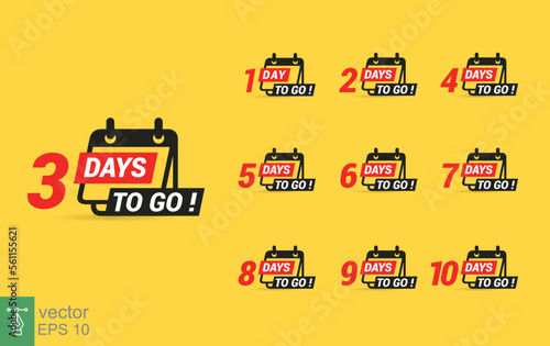 Number days to go a last countdown vector illustration template, can be use for promotion, sale, landing page, template, ui, web, mobile app, poster, banner, flyer. EPS 10.