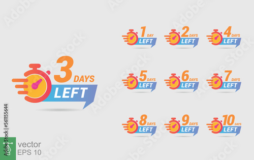 Number days to go a last countdown vector illustration template, can be use for promotion, sale, landing page, template, ui, web, mobile app, poster, banner, flyer. EPS 10.