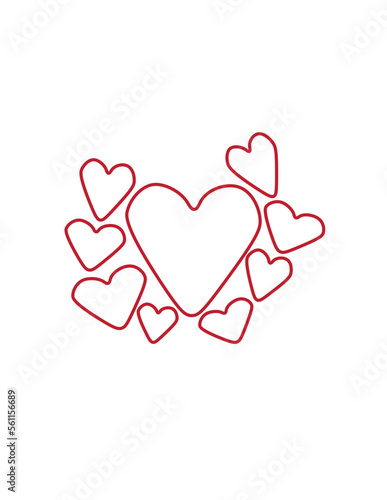 outline love heart valentine