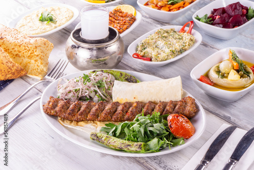 traditional turkish kebap with vegatables adana kebab urfa kebab