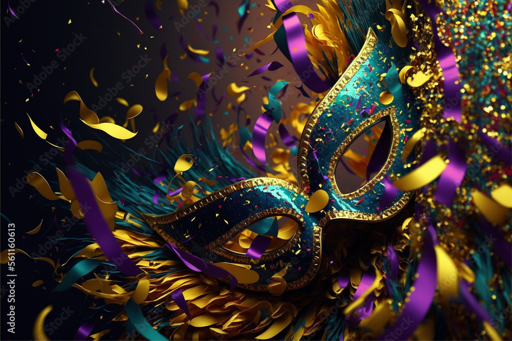 Fototapeta premium mask carnival 2023, Brazilian version 2 Generator Ai