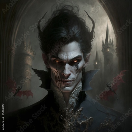 Canvas Print vampire in the dark
