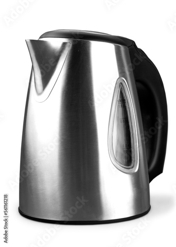 Fotografie Metal electric kettle with boiling water