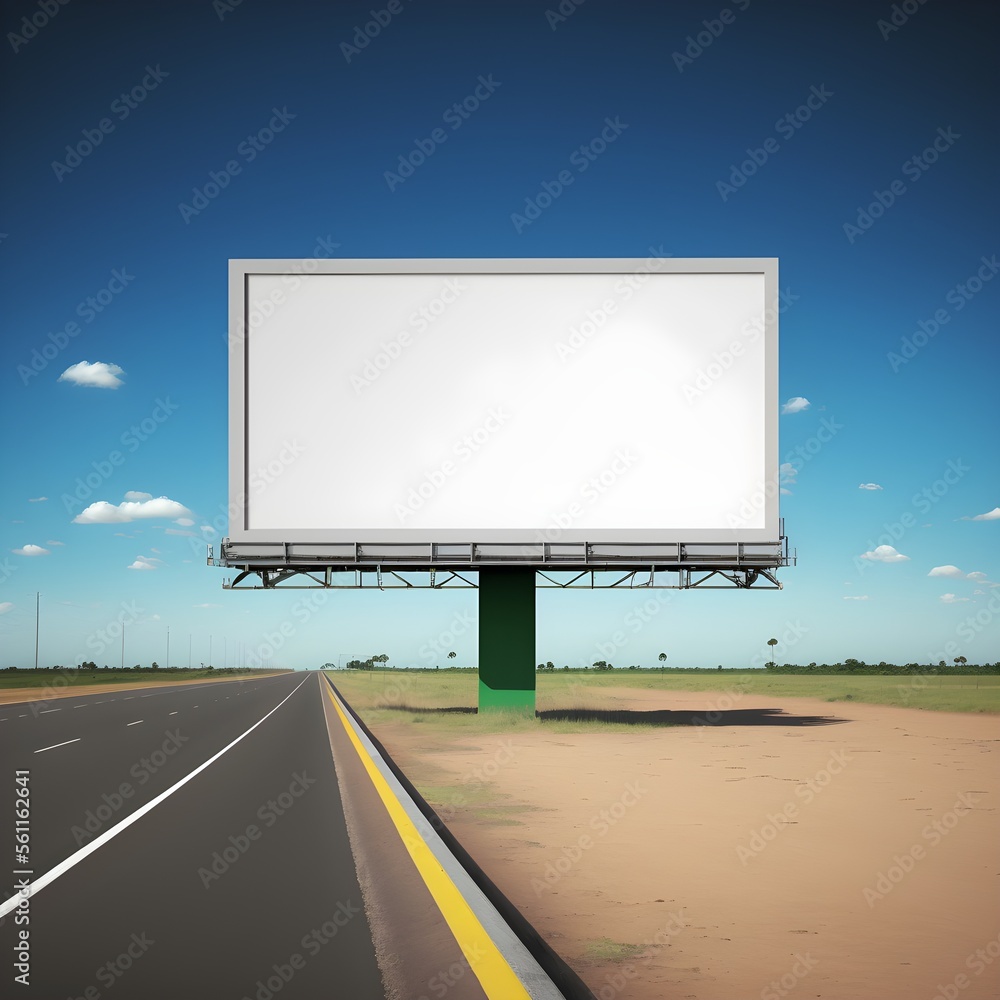 White billboard outdoor in the road. - obrazy, fototapety, plakaty 