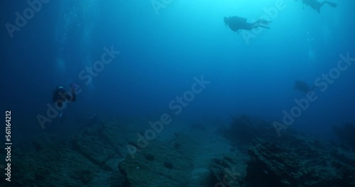 Wallpaper Mural scuba diver scenery underwater sun beams and rays sun shine silhouette scenery Torontodigital.ca