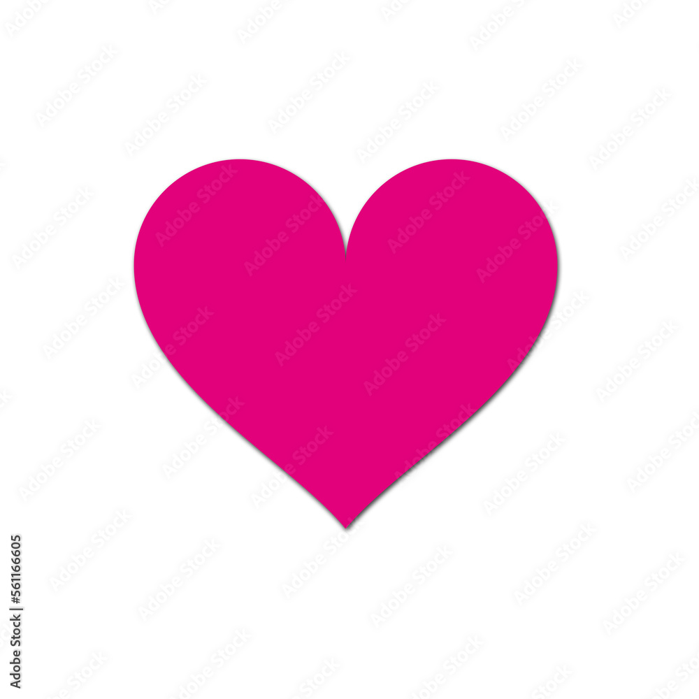 Heart, Symbol of Love and Valentine's Day. Flat Pink Icon Isolated on White Background	