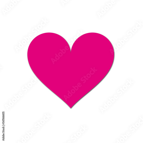 Heart, Symbol of Love and Valentine's Day. Flat Pink Icon Isolated on White Background 