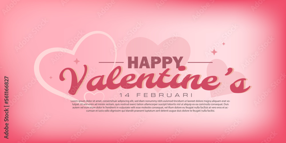 happy valentine day background, vector design suitable for banners.