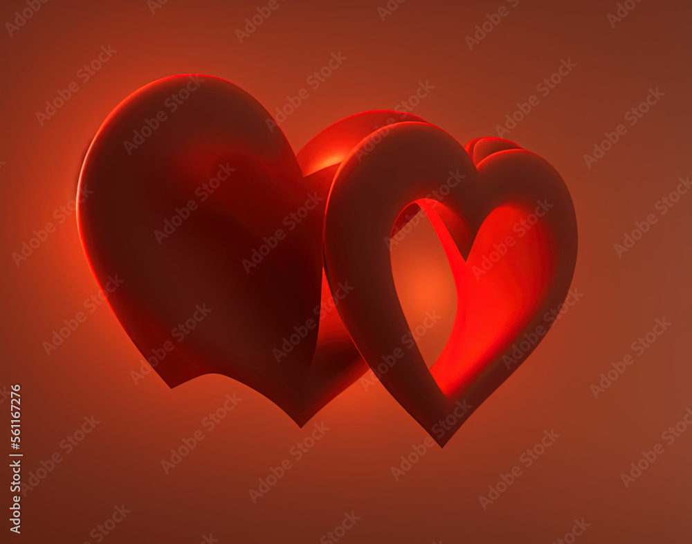 Red heart. Heart symbol love. Valentine's day. IA technology Red heart. Heart symbol love. Valentine's day. IA technology