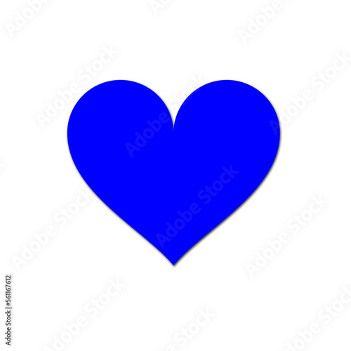 Heart, Symbol of Love and Valentine's Day. Flat blue Icon Isolated on White Background