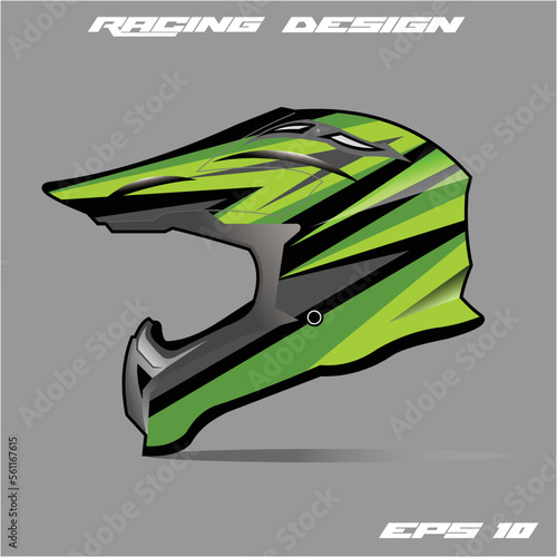 helmet wrap design with green light theme