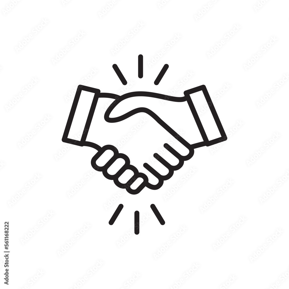Obraz premium Handshake icon vector logo design template