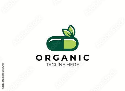 herbal capsule pill leaf medicine drug logo vector icon download