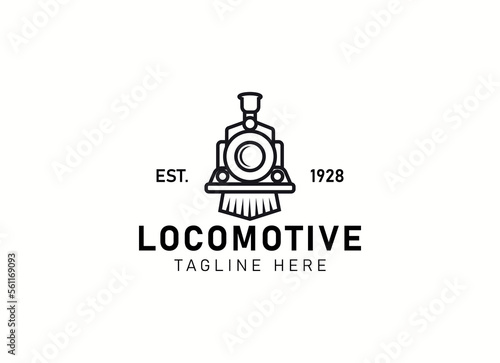 Locomotive logo illustration, vintage style emblem