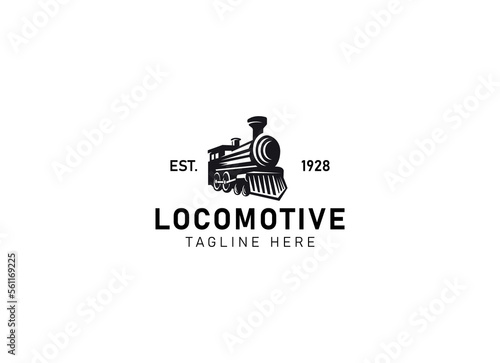 Locomotive logo illustration, vintage style emblem