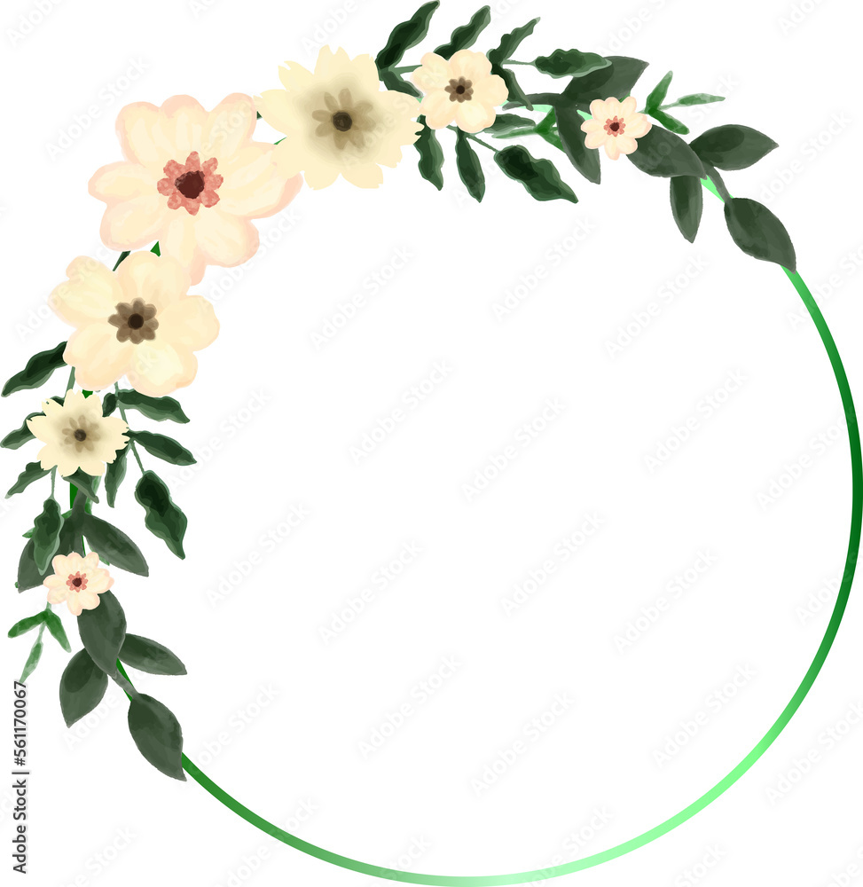 Fototapeta premium Soft Flower wreath Watercolor