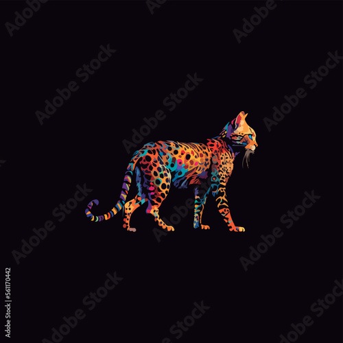 full color cat design for t-shirts
