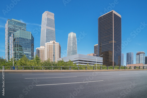 The skyline of modern urban architecture and highways in Beijing, the capital of China © q