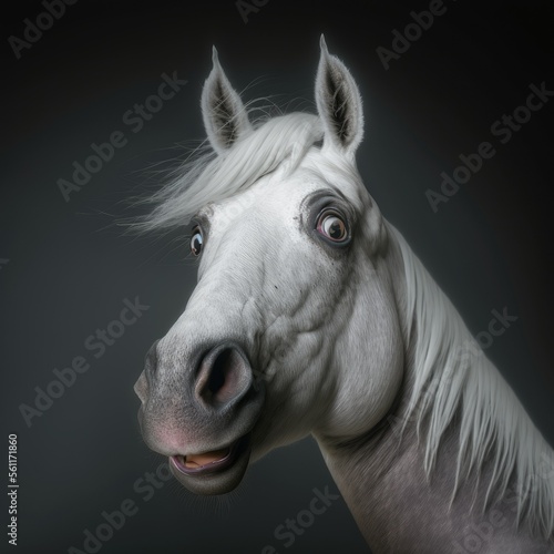 Outraged Unicorn Staring At You  Ai Genrated Funny Image of a Surprised Unicorn