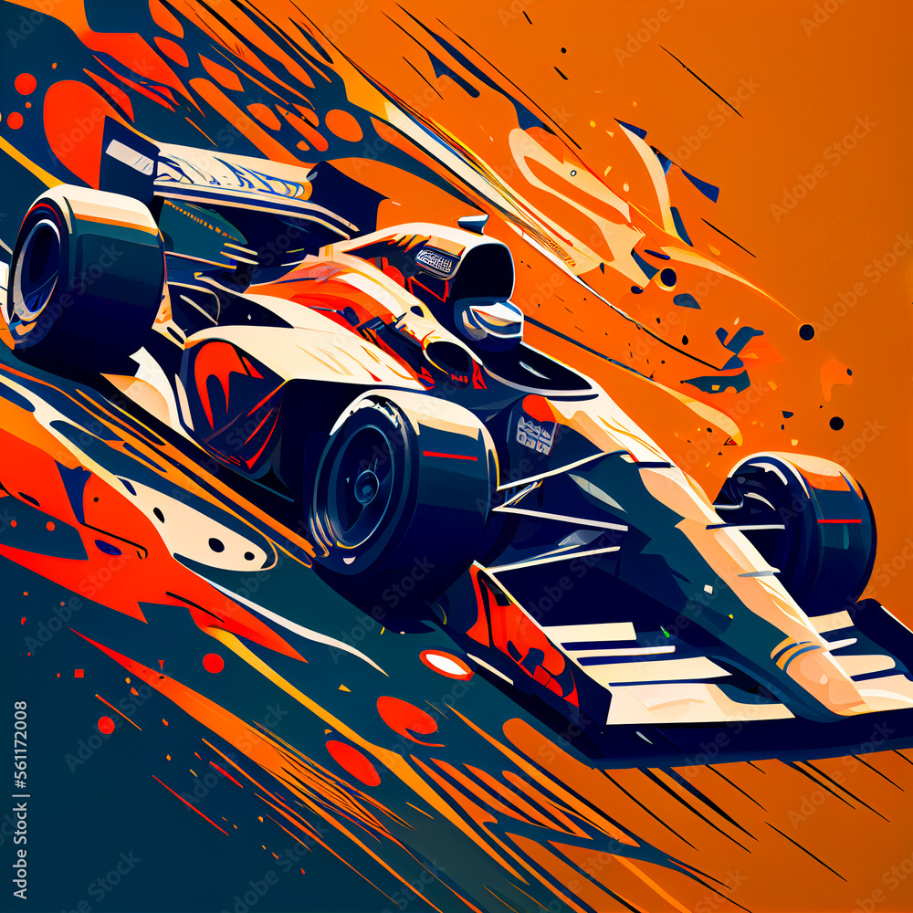 Car, F1, race, motor, sports, illustration, cartoon, speed