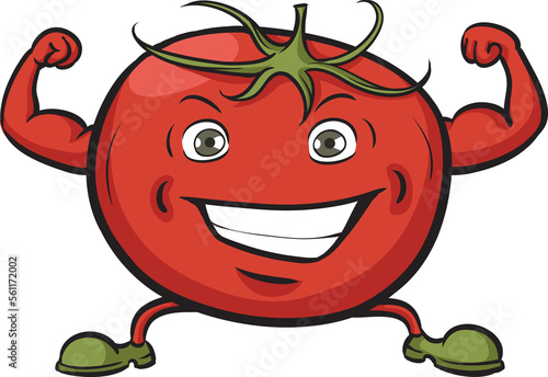 tomato cartoon character strong - PNG image with transparent background