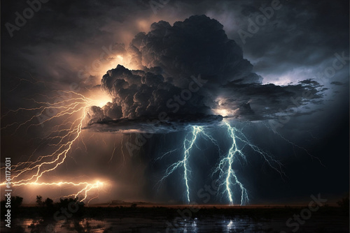 Beautiful lightning and thunder illustration