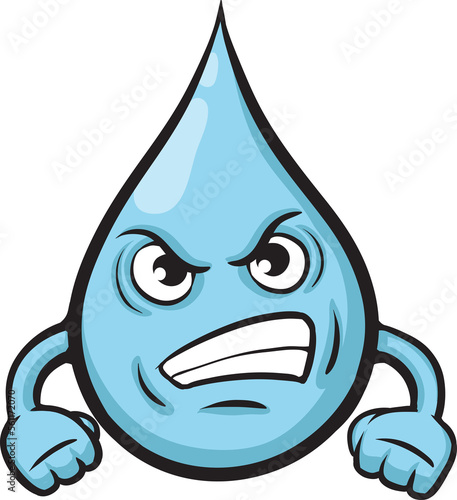Obraz na płótnie water drop cartoon character angry - PNG image with transparent background
