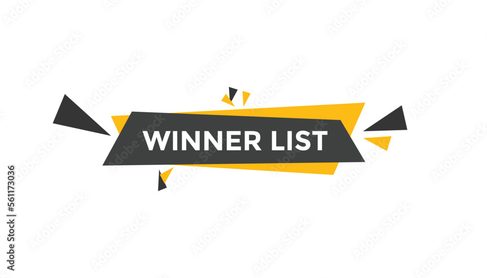 Winner list button web banner templates. Vector Illustration Winner list button web banner templates. Vector Illustration