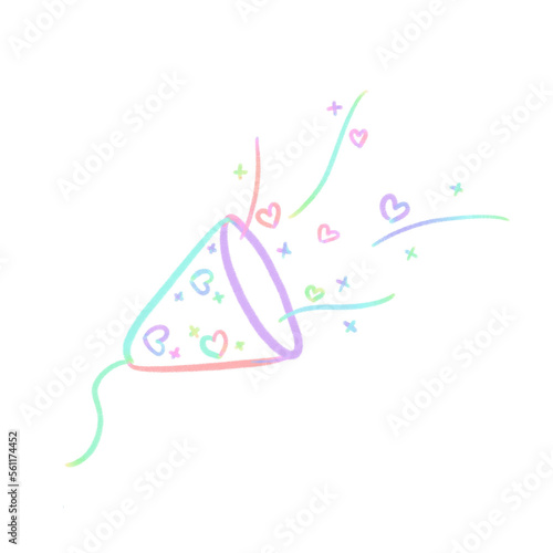 Rainbow line decorations,  party,  signs and symbols, Hand drawn in doodle style.  © Chawal