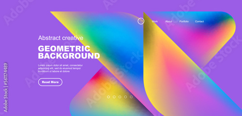 Liquid shapes with flowing gradient colors. Geometric circle round triangles. Vector illustration for wallpaper, banner, background, leaflet, catalog, cover, flyer