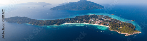 Aerial view of Pattaya Beach in Koh Lipe, Satun, Thailand