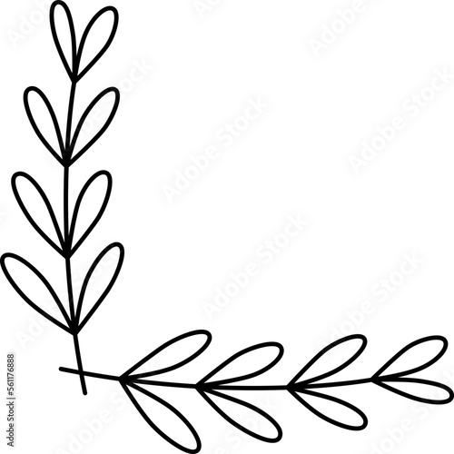 Floral Corner Frame Leaf Nature Plant