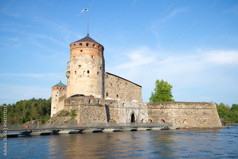 Ancient Swedish fortress of Olavinlinna on a sunny July day. Savonlinna, Finland