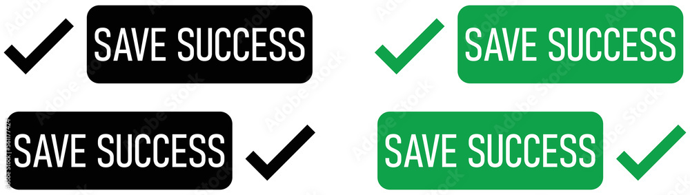 save success mark icon set. style symbol, vector illustration