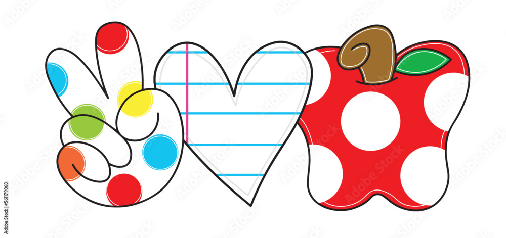 Fototapeta premium Peace love teacher