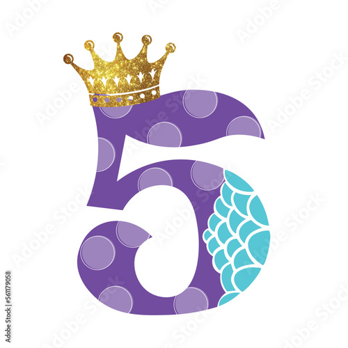 5th  birthday with gold crown