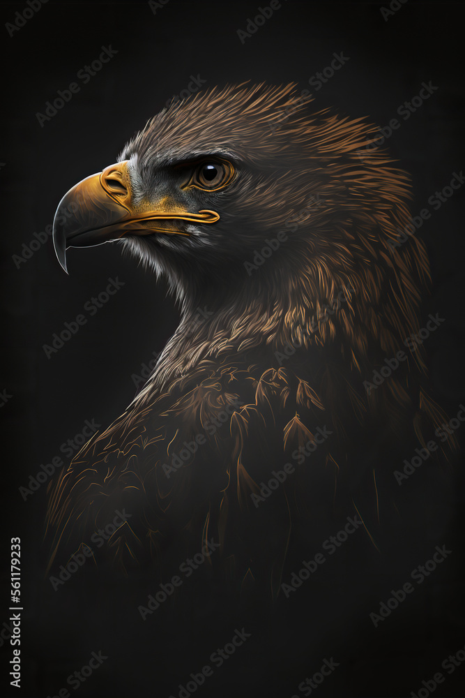 Fototapeta premium eagel, dark, AI