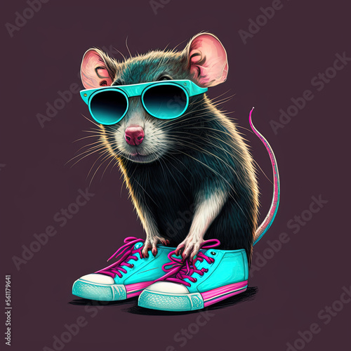 style rat with shoes and sunglasses