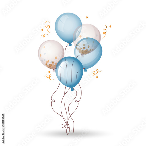 balloons blue color vector illustration
