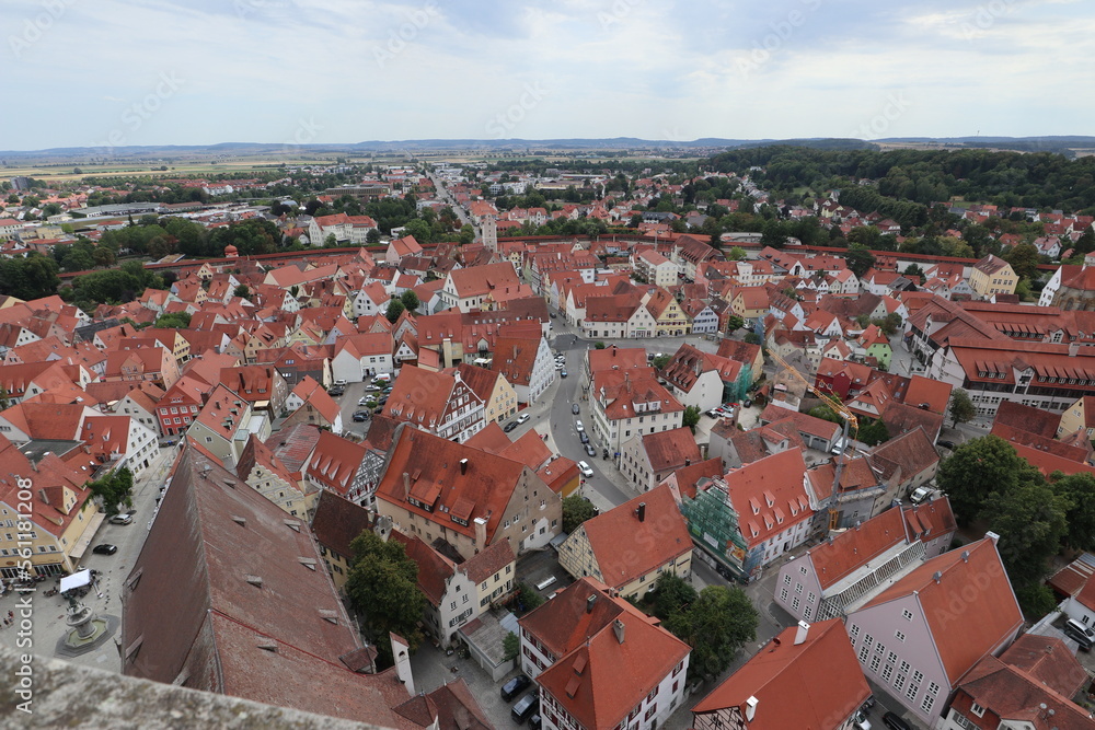 Panorama view of the old town in Nördlingen, Germany