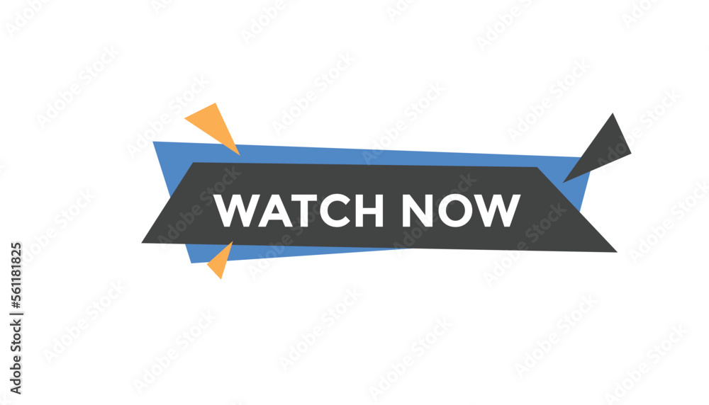 Watch now button web banner templates. Vector Illustration
