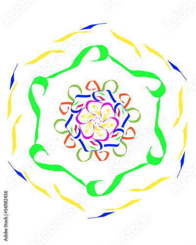 Hand drawn flower design in white isolated background