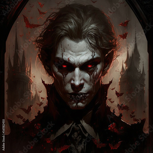 Canvas Print face of a vampire