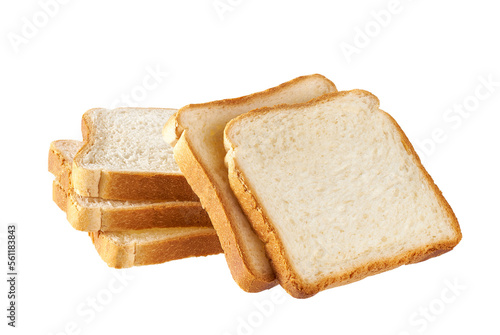 toast bread slices isolated on white background