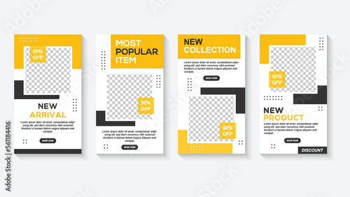 Set of Editable banner story template. Modern social media post bundle vector, Design editable template for social media posts and web mobile ads. Vector with photo college