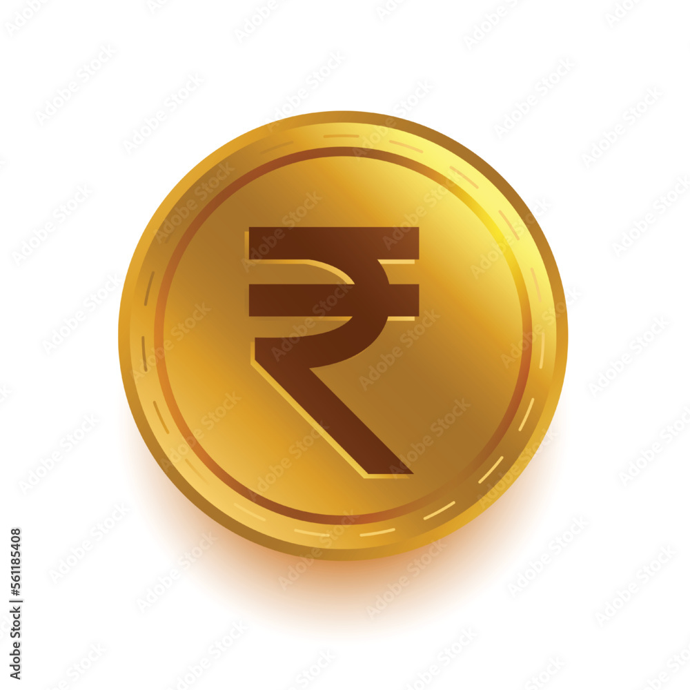 Obraz premium digital currency indian rupee symbol on golden coin
